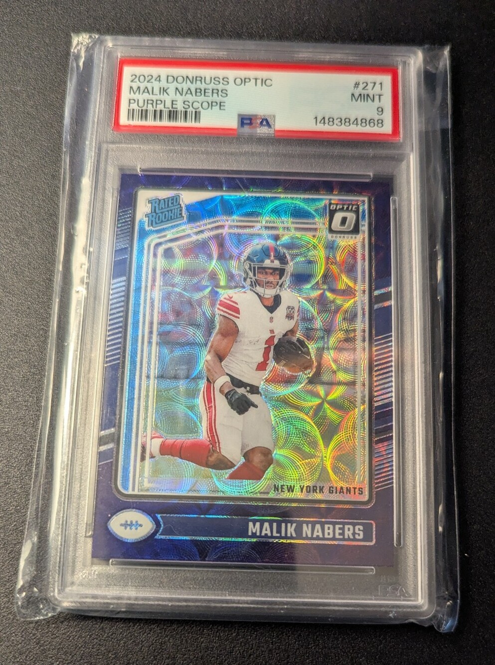 Malik Nabers 2024 Purple Scope Rookie Card - PSA 9